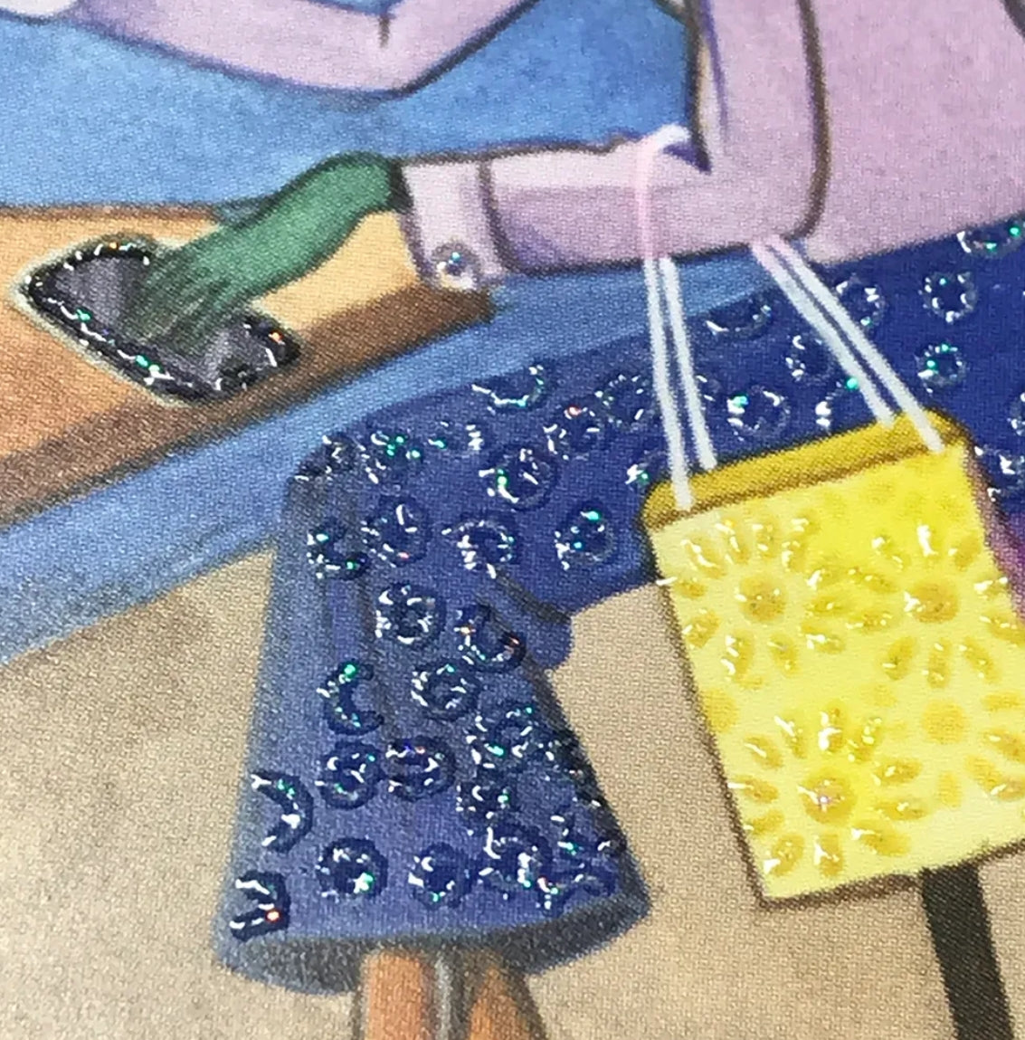 Friends Postcard - Women at the Cafe in Autumn by Taurus with lacquer & glitter details