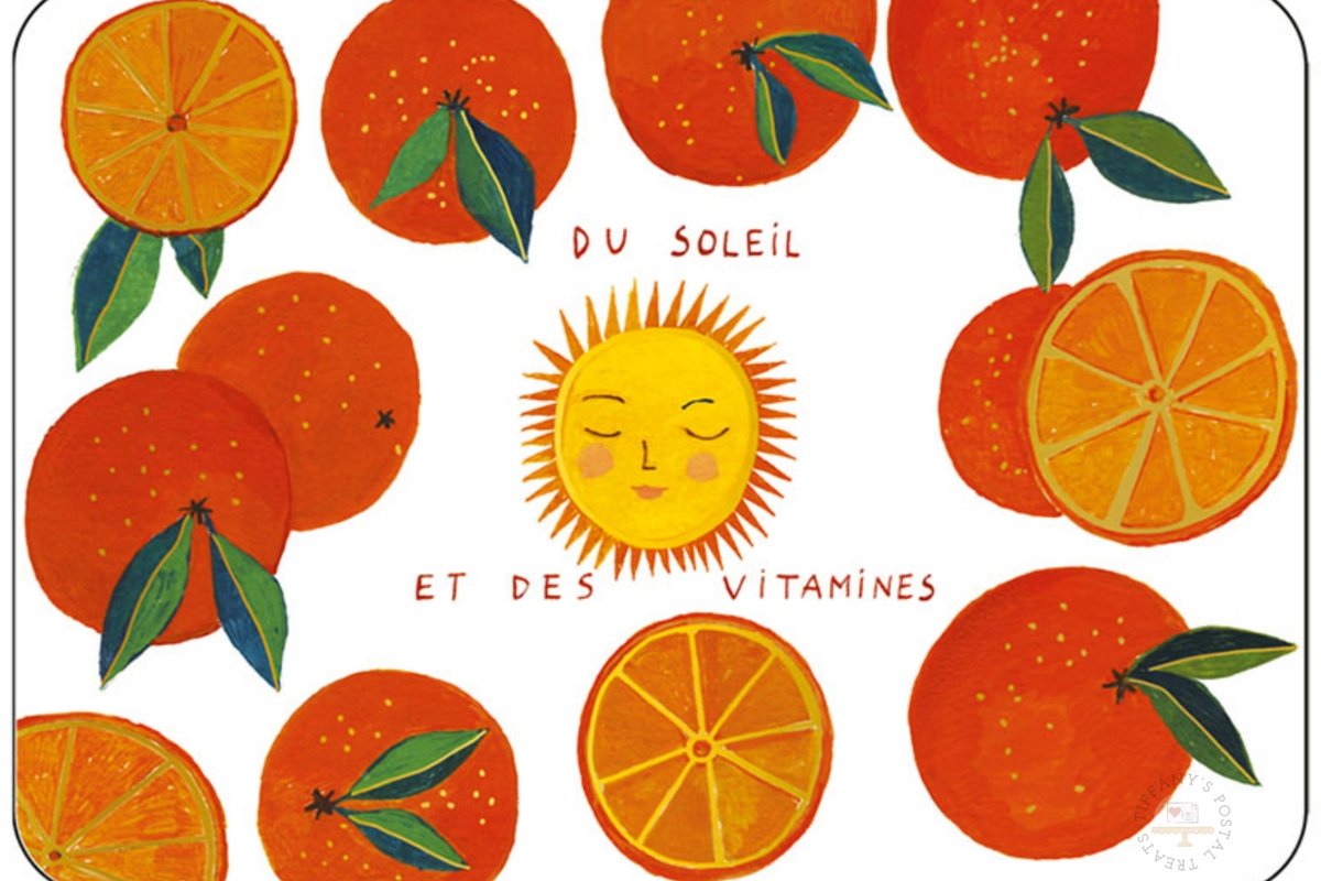 Sunshine and Vitamins Postcard by Cartes d'Art with foil details