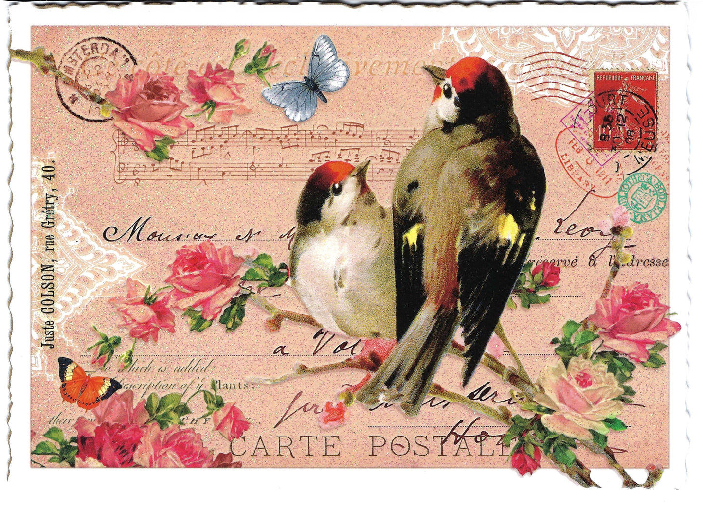 Edition Tausendschön - Birds - Goldfinch - Flowers - PK1066 - Postcard