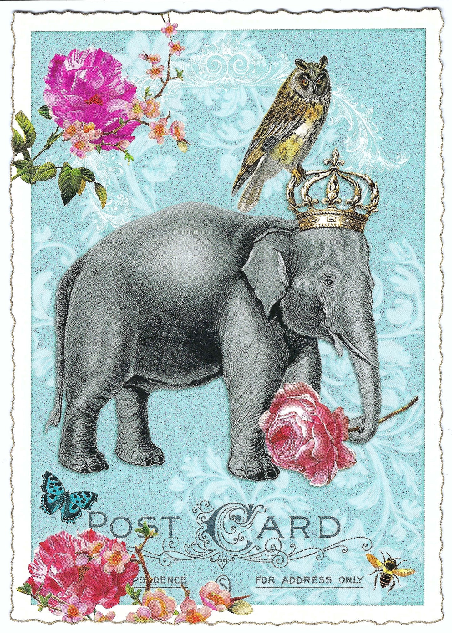 Edition Tausendschön Postcard - Elephant - Owl
