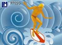 Twin Tummy - Surfer - Catch a Wave - Lenticular Postcard