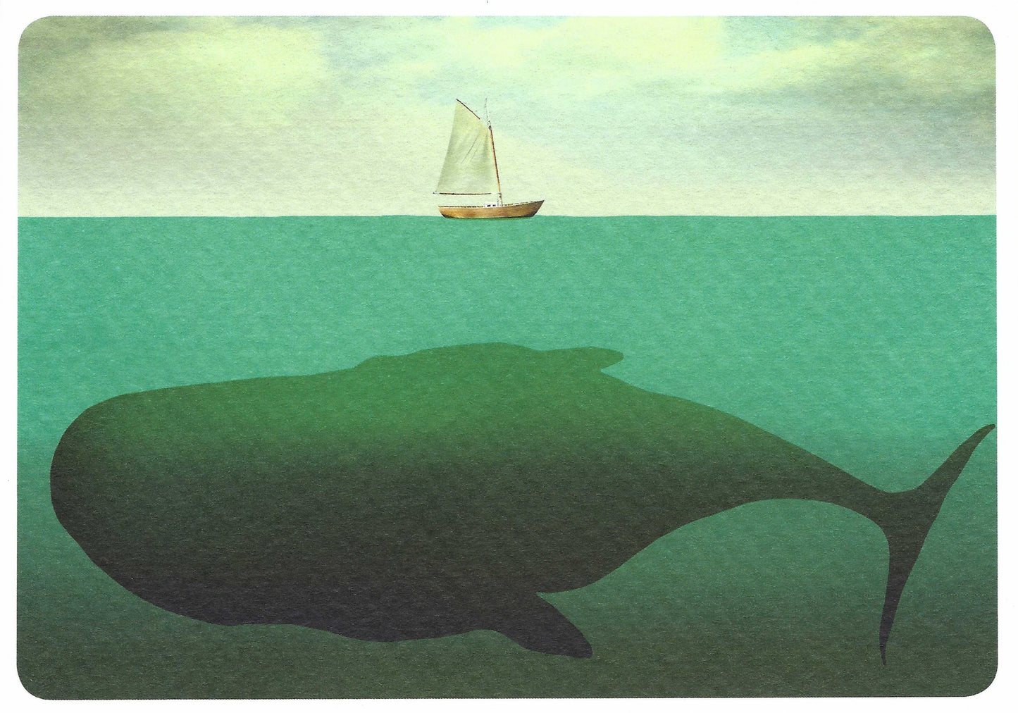 Whale Postcard - Sailboat Postcard - Sea - Ocean - Postcrossing Postcard
