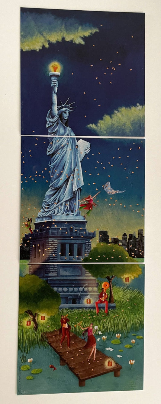 Correspondances - Statue of Liberty - New York - Triple Postcard - 3 Postcard Pack