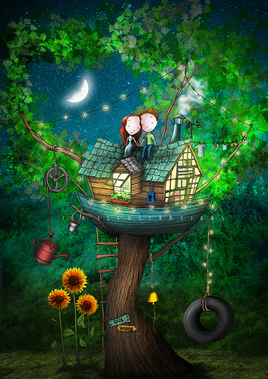 Our Home Postcard by Ila Illustrations