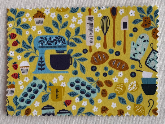 Baking Retro Fabric Postcard