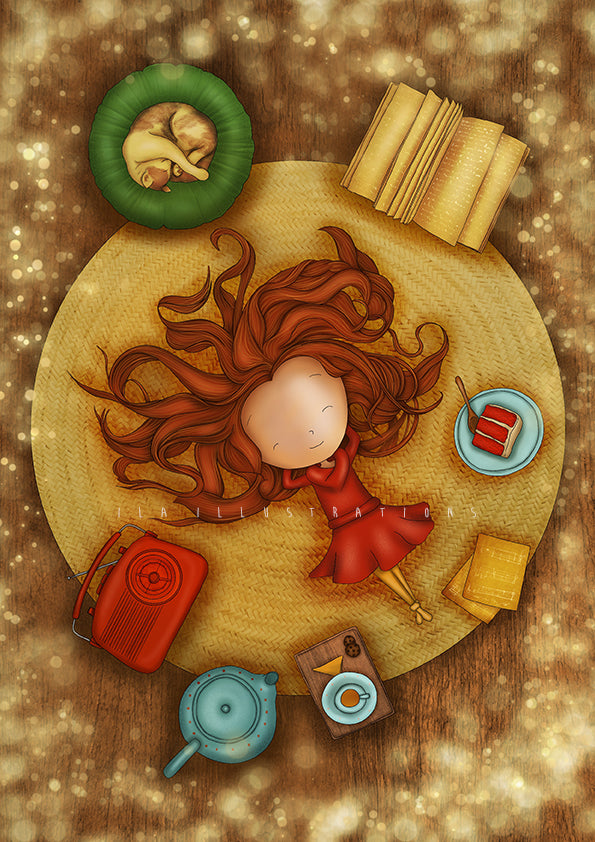 Free Time Postcard by Ila Illustrations