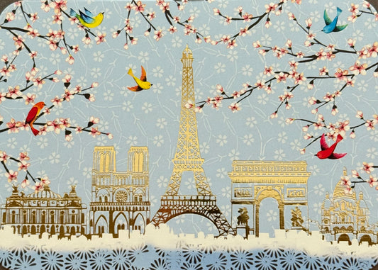 Cartes d'Art - Paris - France - Parisian Monuments - Postcard with foil details