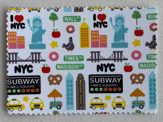New York City Fabric Postcard