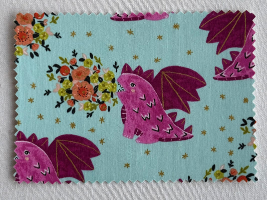 Pretty Dragon Fabric Postcard
