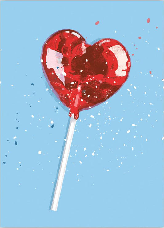 Hello Kaczi - Heart-Shaped Lollipop - Postcard