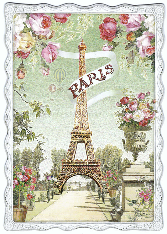Auguri by Barbara Behr - Paris - France - Eiffel Tower - Postcard