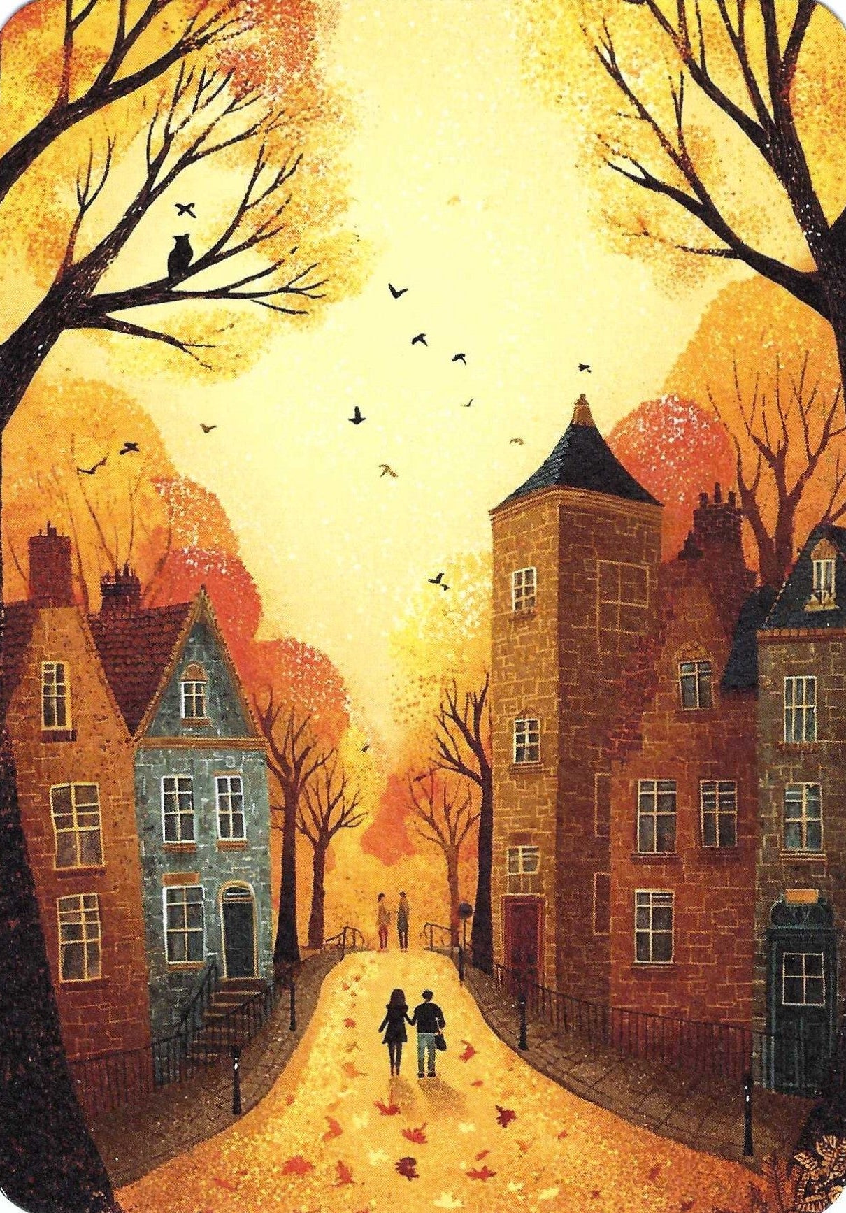 Autumn Avenue Postcard by Fripperies 