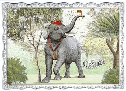 Auguri by Barbara Behr - Elephant and Mouse - Postcard