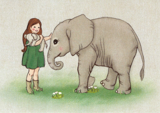 Belle & Boo - Baby Elephant - Girl - Elephant - Postcard