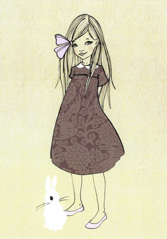 Belle & Boo - Patience Brown - Girl - Bunny - Rabbit - Postcard