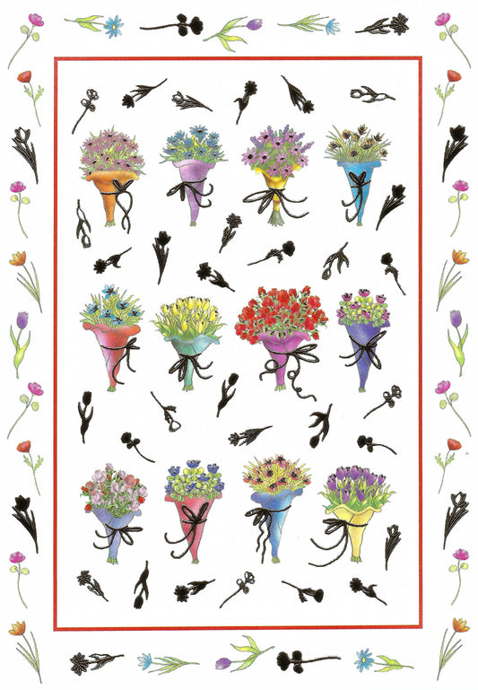 Flower Bouquets Postcard by Quire with foil details
