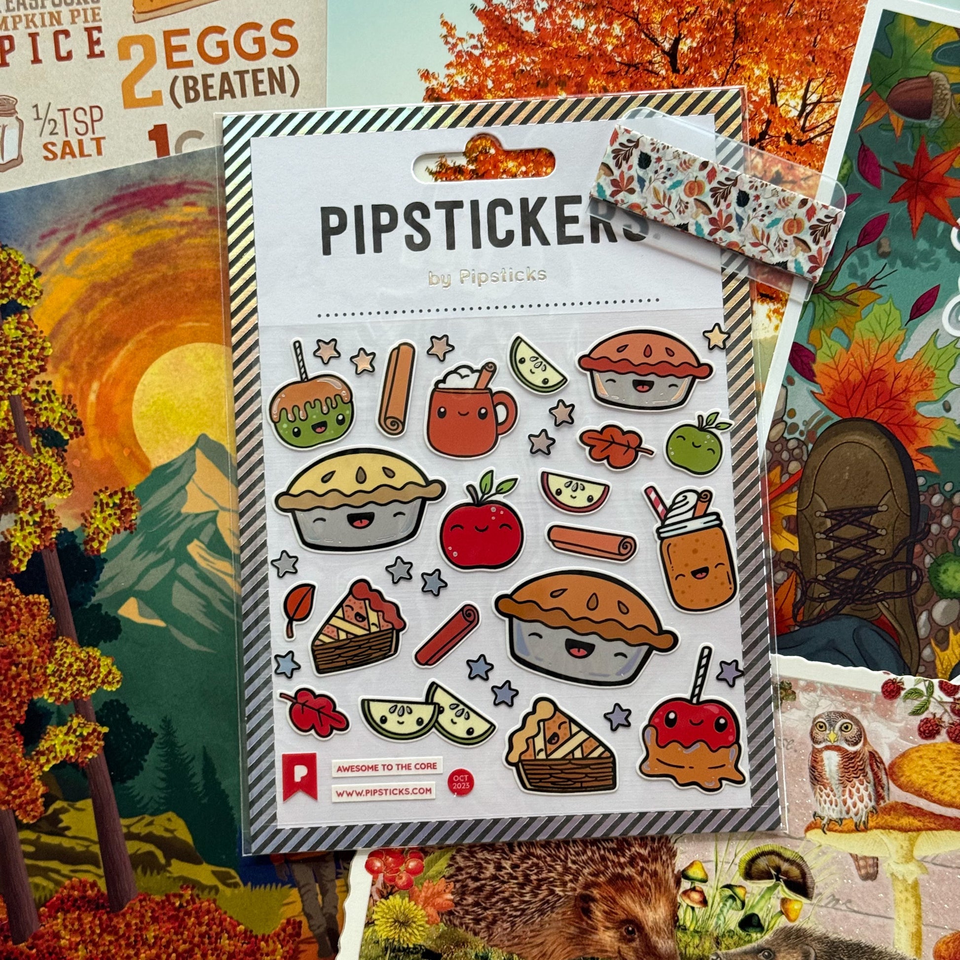 Pipticks Sticker Sheet - Awesome to the Core - Pipstickers - Apple Pie