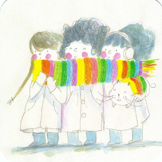 CODE CINQ - Friendship - The Friends - Cat - Rainbow - Postcard
