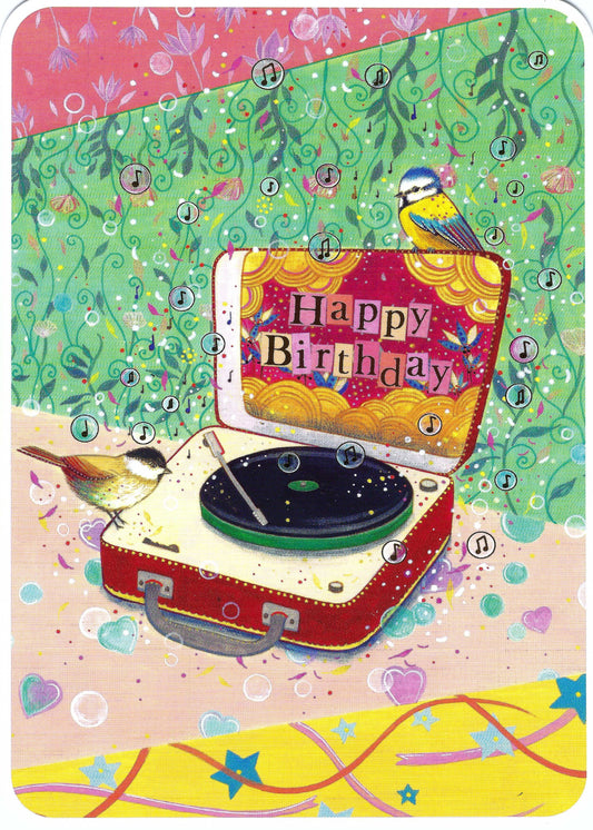 CODE CINQ - Jehanne Weyman - Happy Birthday - Record Player - Postcard
