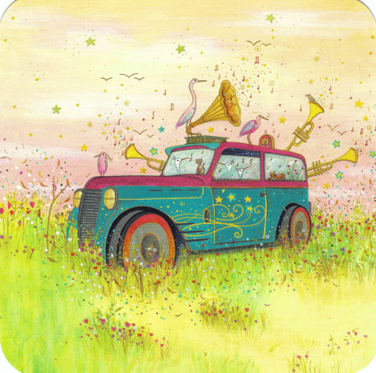 CODE CINQ - Jehanne Weyman - Let the Music Play - Car - Horns - Gramophone -Postcard
