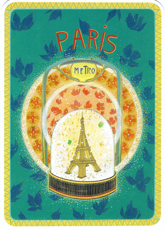 Jehanne Weyman - Paris - France - Eiffel Tower - Metro - Postcard