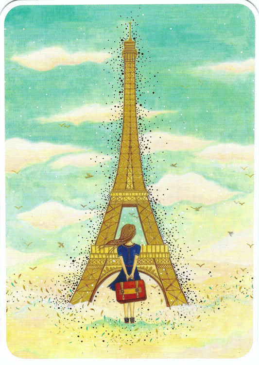 Jehanne Weyman - Paris in the Sky - Eiffel Tower - France - Postcard