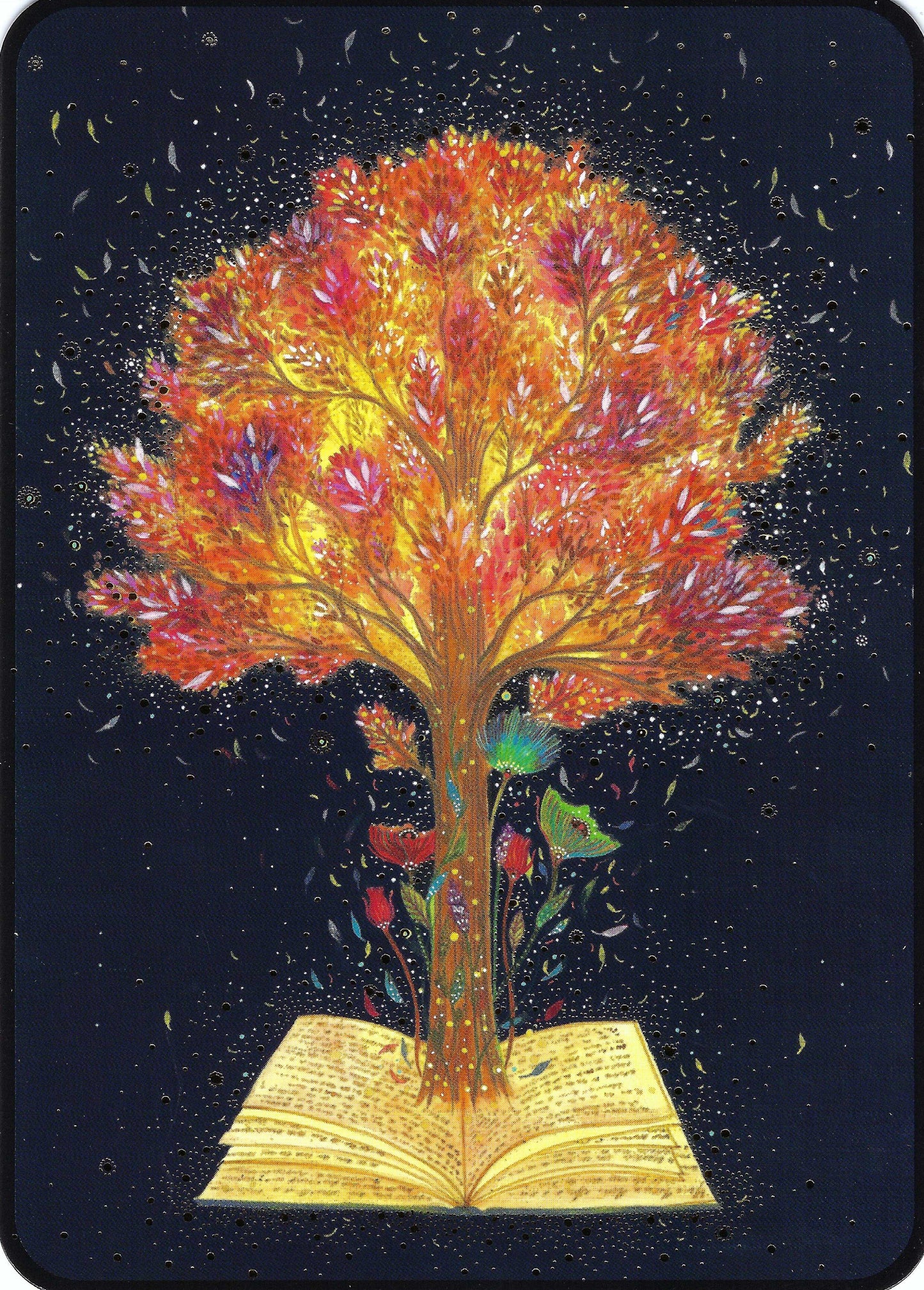 CODE CINQ - Jehanne Weyman - Tree - Book - Tree of Words - Postcard