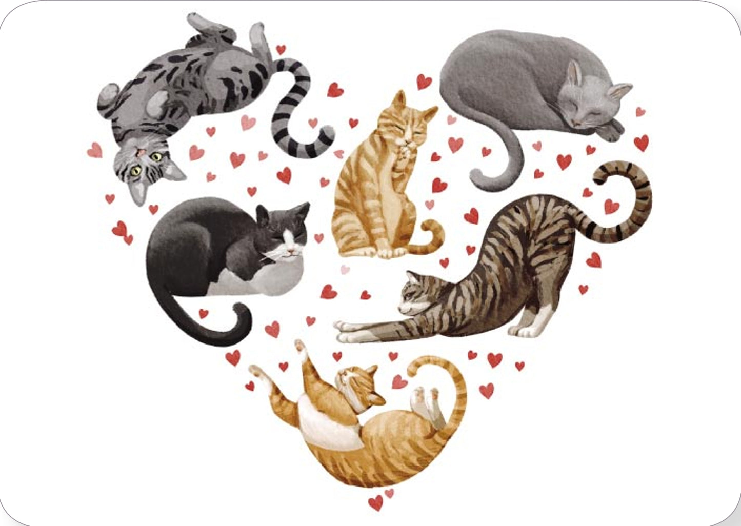 CODE CINQ - Rosie Hilyer - Cats - Heart - Postcard