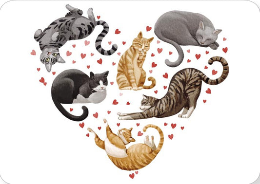 CODE CINQ - Rosie Hilyer - Cats - Heart - Postcard