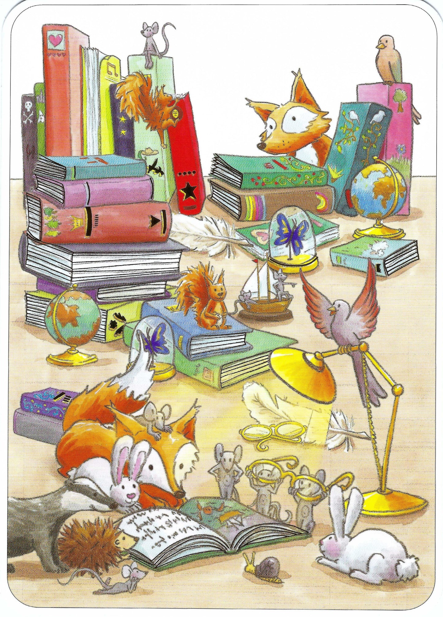 CODE CINQ- Books - Animals - A Forest of Books - Postcard