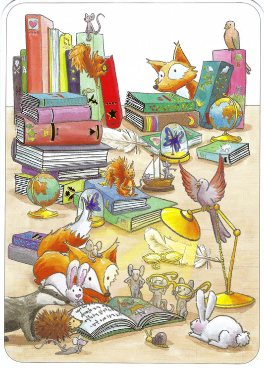 CODE CINQ- Books - Animals - A Forest of Books - Postcard