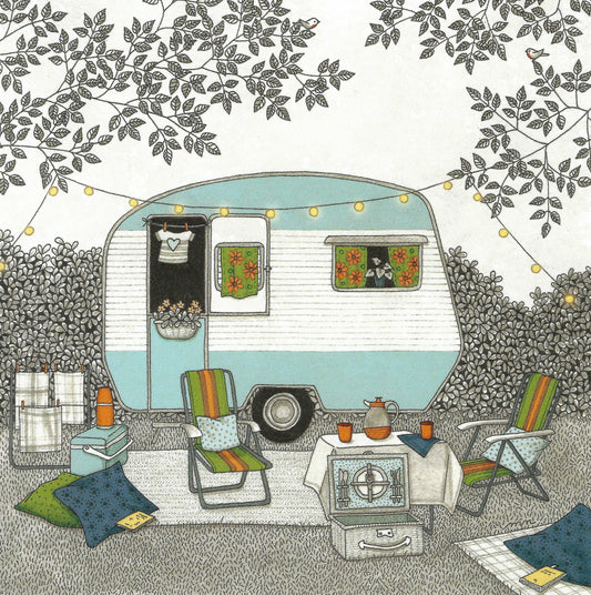 Camper - Campsite Postcard by Editions Titi Pinson - Myriam Nion
