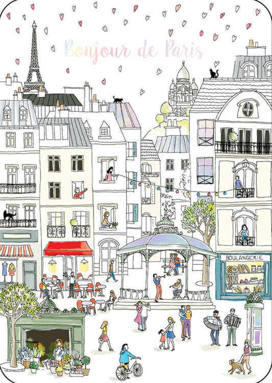 Cartes d'Art - Hello from Paris - Postcard with foil details