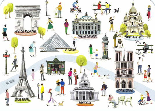 Cartes d'Art - Paris - France - Monuments - Postcard with foil details