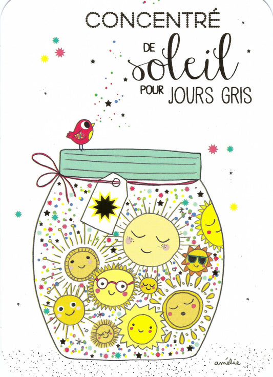 Cartes d Art Postcards - Sun - Jar of Sunshine Postcard - Postcrossing Postcards