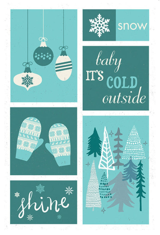 Winter Lantern Press Postcard - Baby it's Cold Outside
