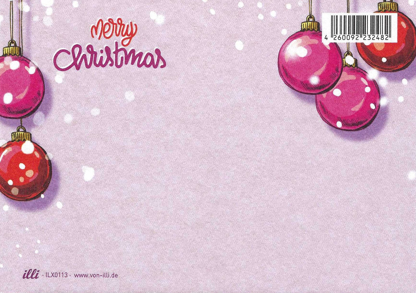 Christmas Ornaments Postcard Back by Nobis Design