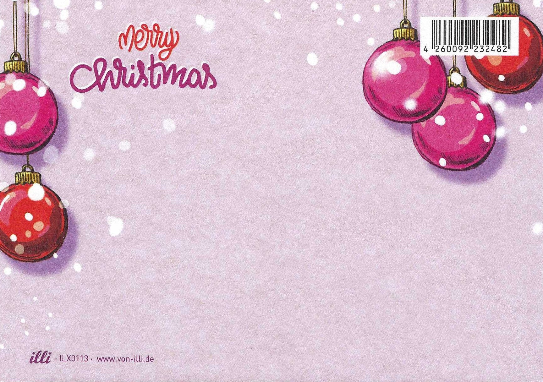 Christmas Ornaments Postcard Back by Nobis Design
