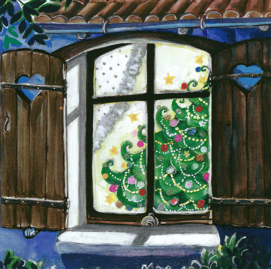 Christmas Tree Postcard with glitter accents by Edition Gollong Sabina Comizzi