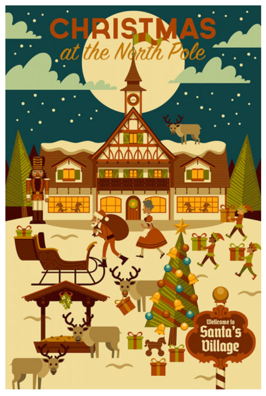 Christmas at the North Pole Postcard by Lantern Press