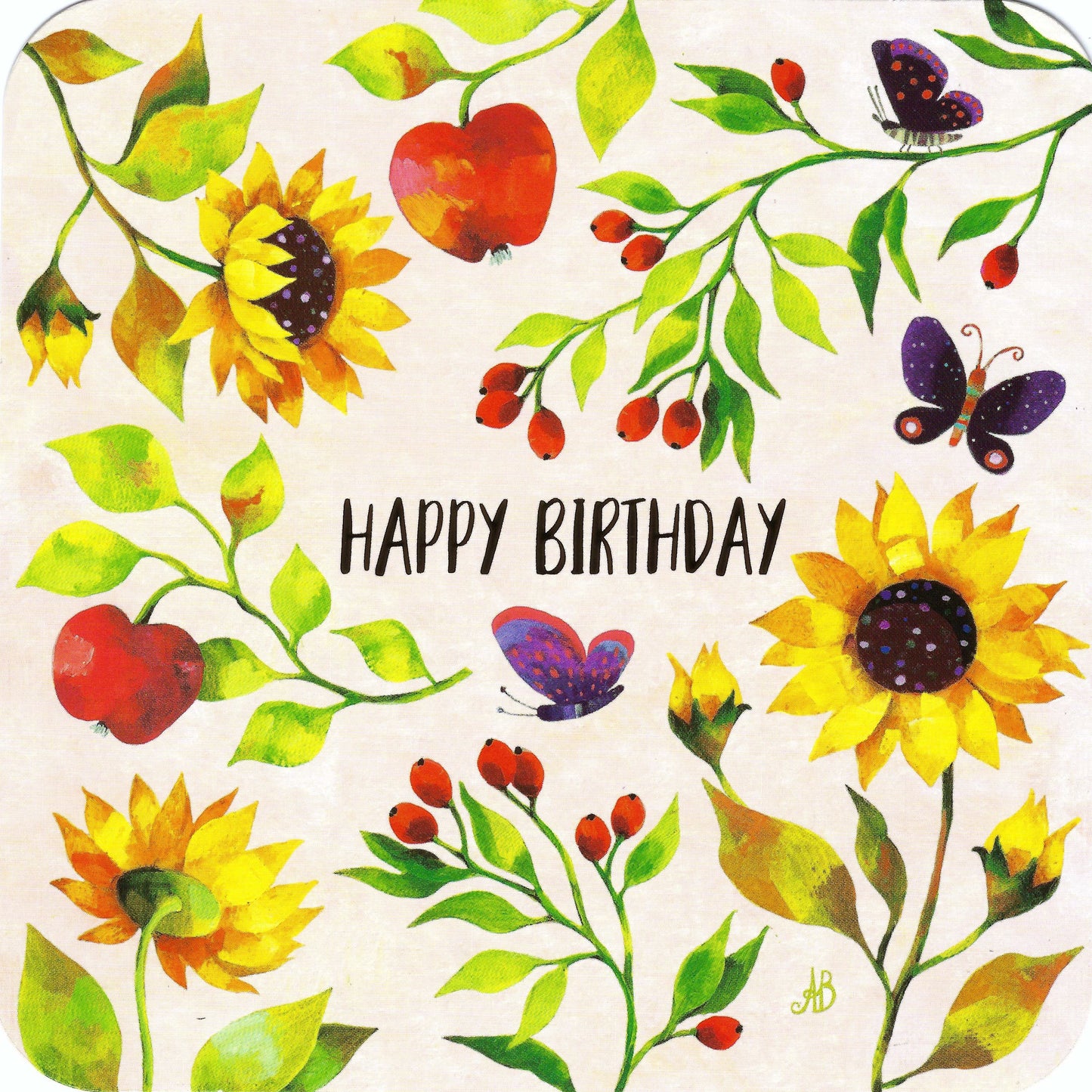 Correspondances - Aurélie Blanz - Happy Birthday - Sunflowers - Postcard