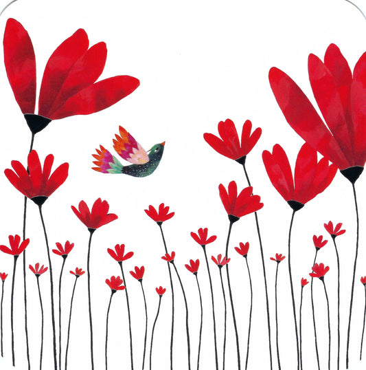 Correspondances - The Red Flowers - Bird - Postcard