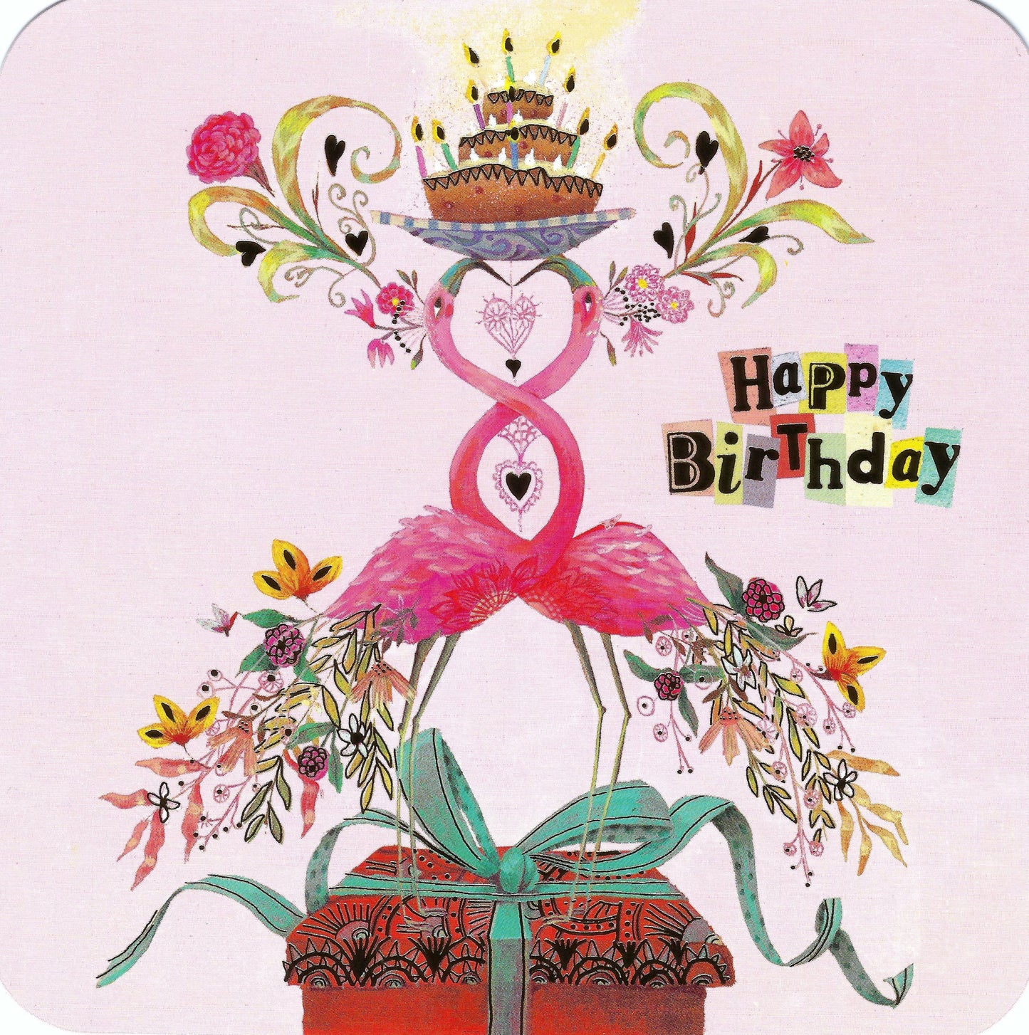 Correspondances - Happy Birthday - Flamingos - Postcard