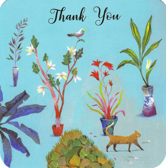 Correspondances - Izou - Thank You - Plants - Cat - Postcard