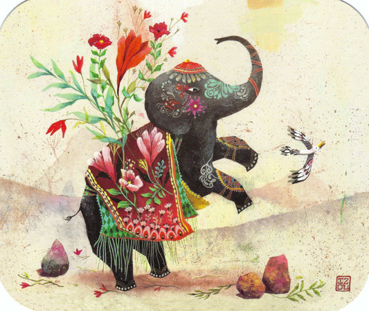 Correspondances - Izou -The Elephant - Flowers - Bird - Postcard