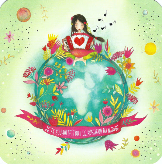 Correspondances - Mila - Earth - World - Flowers - Postcard with foil details