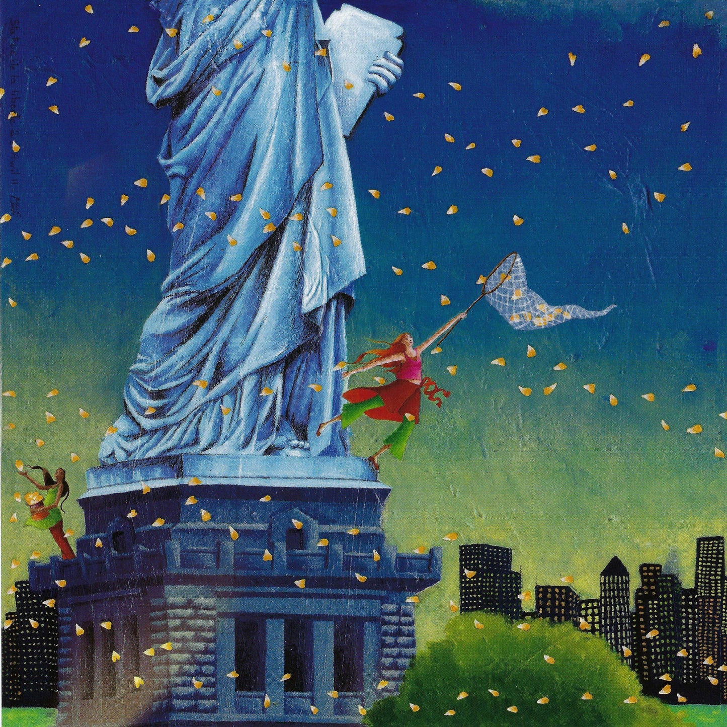 Correspondances - Statue of Liberty - New York - Triple Postcard - 3 Postcard Pack