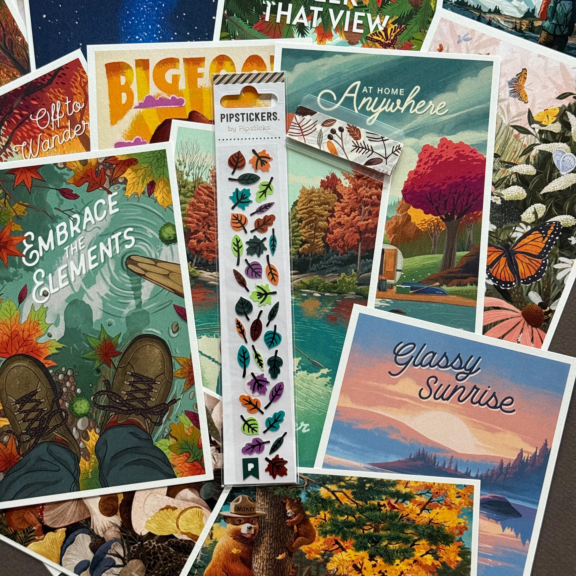 Leaf Pipsticks Stickers - autumn - Fall Postcards
