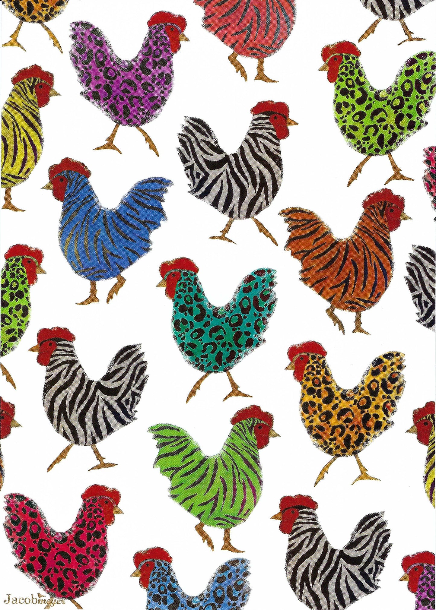 Kerstin Jacobmeyer - Chickens - Fashionable Chickens - Postcard
