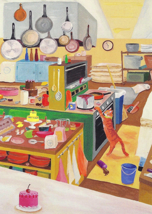 Das Brooklyn - Cat in the Kitchen - Postcard